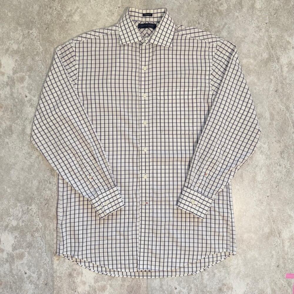 Tommy Hilfiger Regular Fit Plaid Buttoned Down Shirt in White/Purple